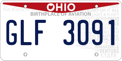 OH license plate GLF3091