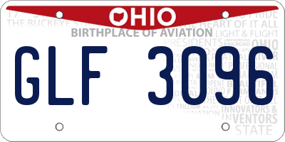 OH license plate GLF3096