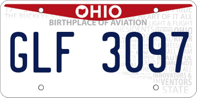 OH license plate GLF3097
