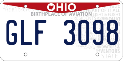 OH license plate GLF3098