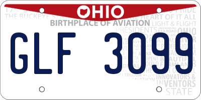 OH license plate GLF3099