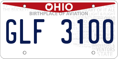 OH license plate GLF3100