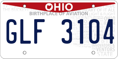 OH license plate GLF3104