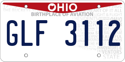 OH license plate GLF3112