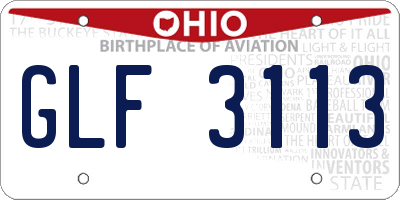 OH license plate GLF3113