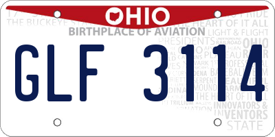OH license plate GLF3114