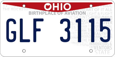 OH license plate GLF3115