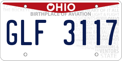 OH license plate GLF3117