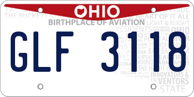 OH license plate GLF3118
