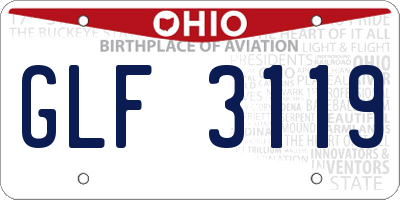 OH license plate GLF3119