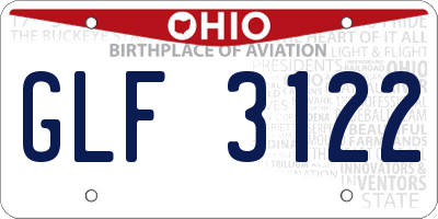 OH license plate GLF3122