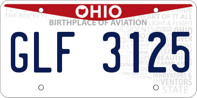 OH license plate GLF3125