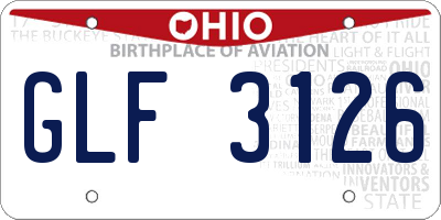 OH license plate GLF3126