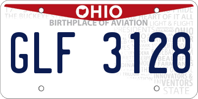 OH license plate GLF3128
