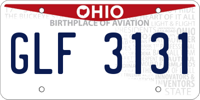 OH license plate GLF3131