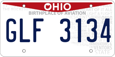 OH license plate GLF3134