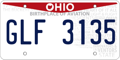 OH license plate GLF3135