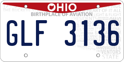 OH license plate GLF3136