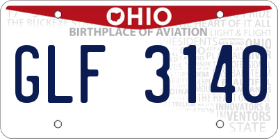 OH license plate GLF3140
