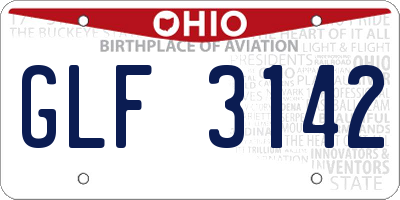 OH license plate GLF3142