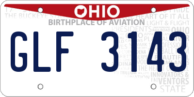 OH license plate GLF3143