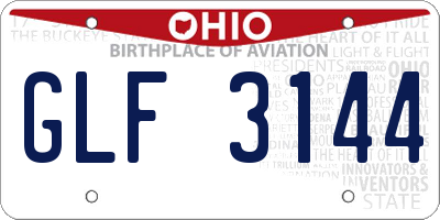 OH license plate GLF3144