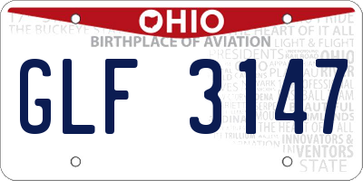 OH license plate GLF3147