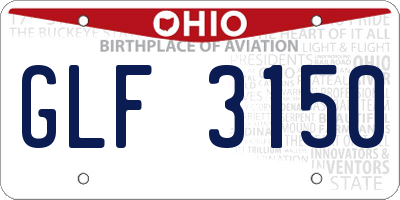 OH license plate GLF3150