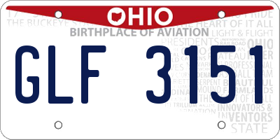 OH license plate GLF3151