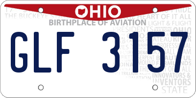 OH license plate GLF3157