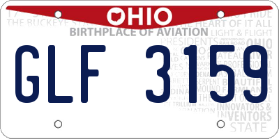 OH license plate GLF3159