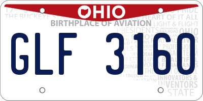 OH license plate GLF3160