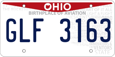 OH license plate GLF3163