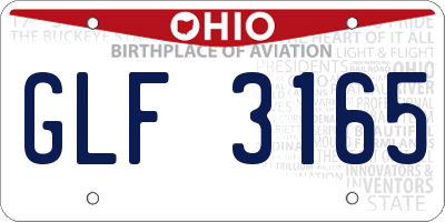 OH license plate GLF3165