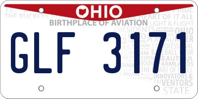 OH license plate GLF3171