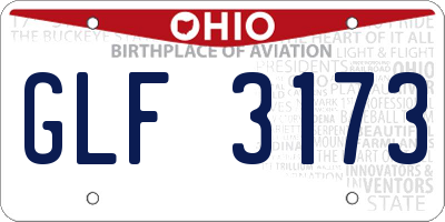 OH license plate GLF3173