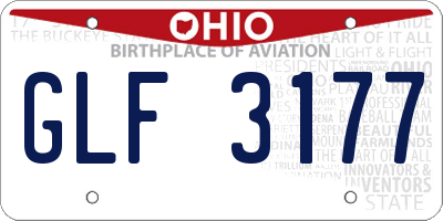 OH license plate GLF3177