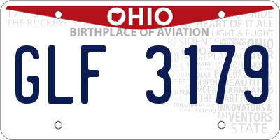 OH license plate GLF3179