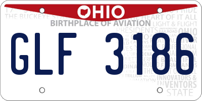 OH license plate GLF3186