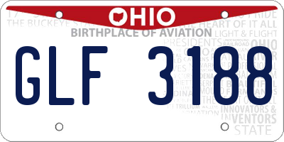 OH license plate GLF3188