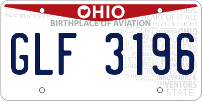 OH license plate GLF3196