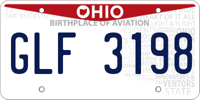 OH license plate GLF3198