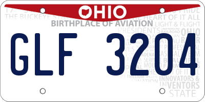 OH license plate GLF3204