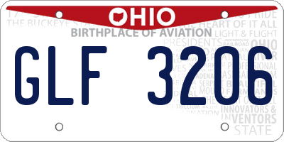OH license plate GLF3206