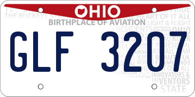 OH license plate GLF3207