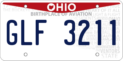 OH license plate GLF3211