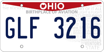 OH license plate GLF3216
