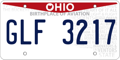OH license plate GLF3217