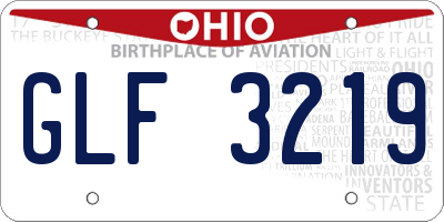 OH license plate GLF3219