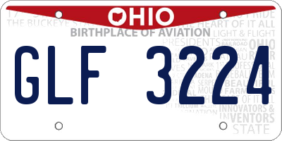 OH license plate GLF3224